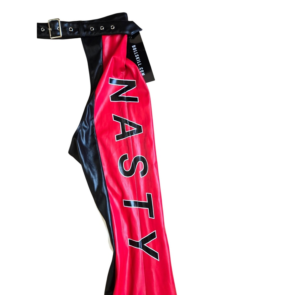Dolls Kill Trickz N Treatz Nasty Faux Leather Chaps Pants XS Editorial Halloween - Picture 5 of 9